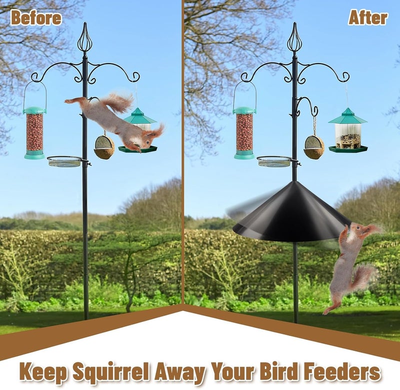 JISON21 Squirrel Baffle for Bird Feeder Pole，Outside Pole Mount Stopper & Bird House Guard for Outdoor Shepherd’s Hook and Anti Raccoon Poles, 14 Inch - Image 2